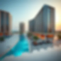 Panoramic view of Address Emaar Beachfront showcasing modern architecture and beach access