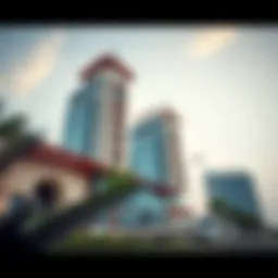 Stunning architectural view of the Al Ward Building showcasing its unique design elements