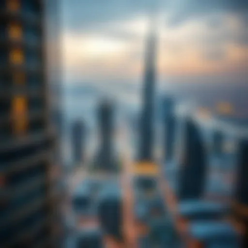 Stunning skyline view from Burj Khalifa showing luxury apartments