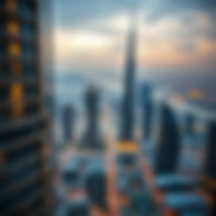 Stunning skyline view from Burj Khalifa showing luxury apartments