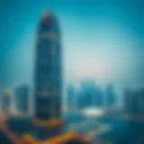 A stunning view of Executive Tower G against the Dubai skyline