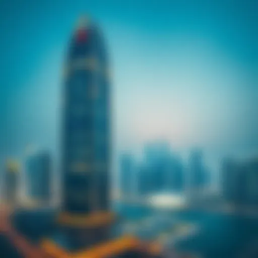 A stunning view of Executive Tower G against the Dubai skyline