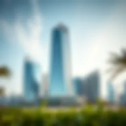 Stunning architectural view of Iris Bay Tower showcasing its modern design