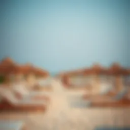 Vibrant beach atmosphere at La Mer with sun loungers and umbrellas