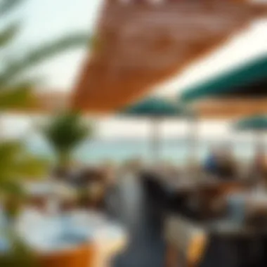Culinary Delights by the Sea Artistic view of La Mer's waterfront dining options