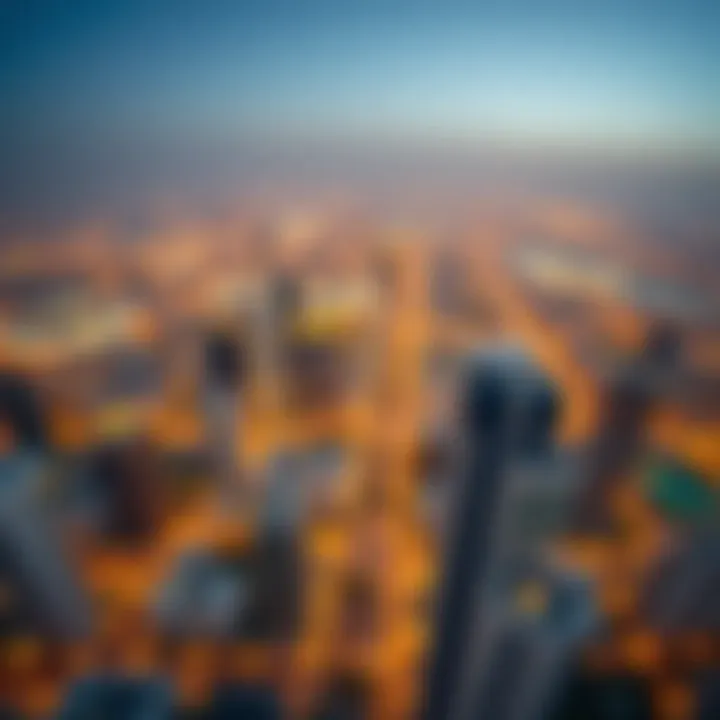 Panoramic cityscape view from Al Meraikhi Tower emphasizing its strategic location.