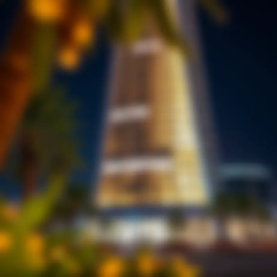 Stunning exterior view of Al Meraikhi Tower showcasing its architectural brilliance.