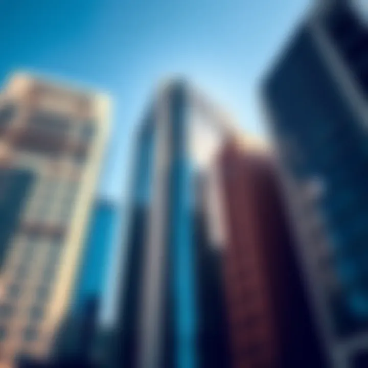 Architectural marvel of the DIFC buildings under a clear blue sky