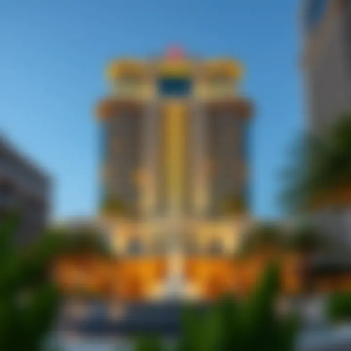 Majestic facade of Fountain Views Hotel showcasing modern architecture