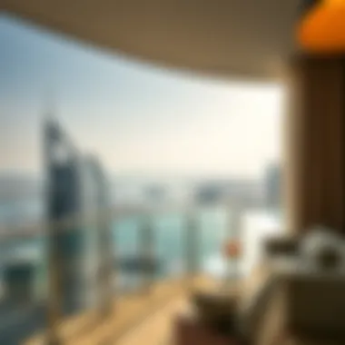 Breathtaking Marina View from Suite Stunning view of Dubai Marina from a hotel suite balcony