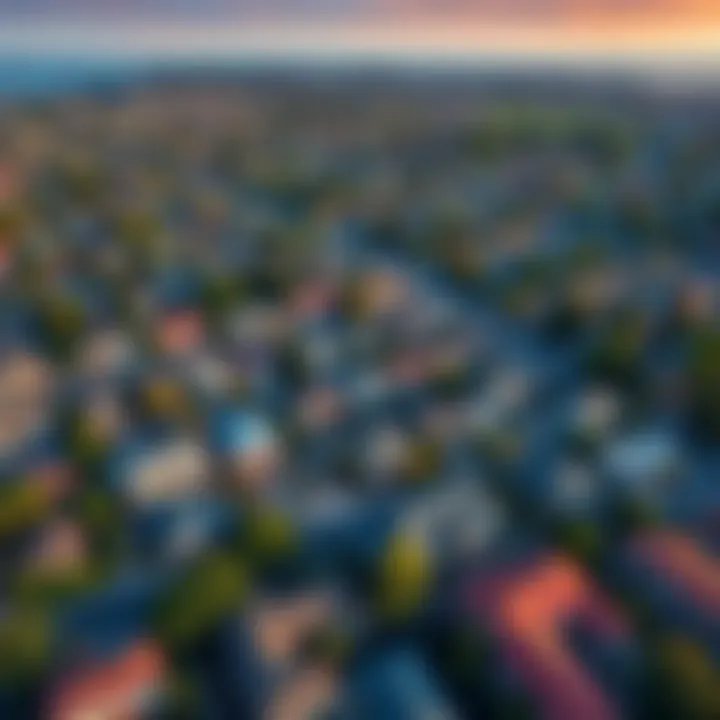 Aerial view of Bay Area neighborhoods showcasing residential diversity